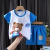 2026 Summer New Pure cotton children's short-sleeved T-shirt Set, Korean-style infant and toddler short-sleeved and short-shorts two-piece set details Picture